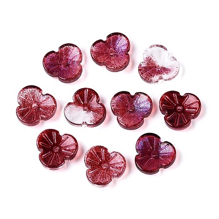Baking Paint Transparent Glass Bead Caps DGLA-N014-09A-01-1