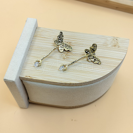 Fashionable Brass Butterfly Stud Earrings for Women WF1855-5-1