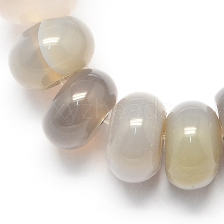 Natural Grey Agate Beads Strands G-S105-6mm-04-1