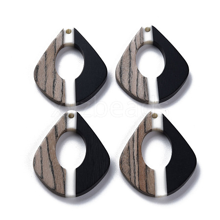 Opaque Resin & Walnut Wood Pendants X-RESI-T035-33-1