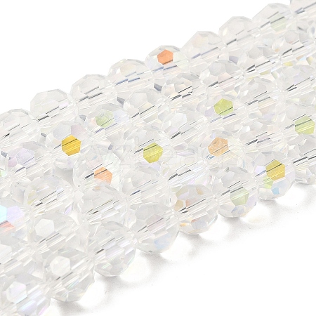 Electroplate Transparent Glass Beads Strands X-EGLA-A035-T10mm-L19-1
