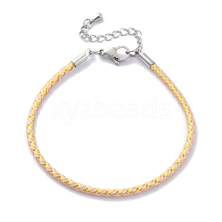 Polyester Cord Braided Bracelet Makings MAK-Z003-01P-26-1