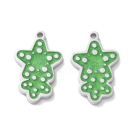 304 Stainless Steel Enamel Pendants STAS-M102-26P-1