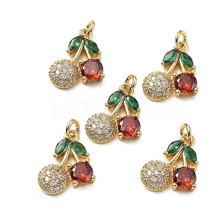 Brass Micro Pave Cubic Zirconia Pendants KK-Z114-08G-1