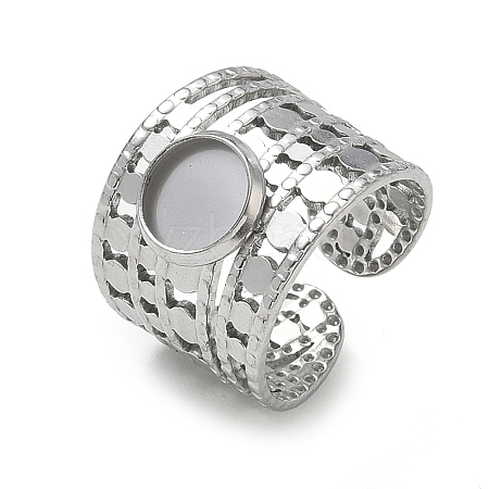 304 Stainless Steel Cuff Ring Components SA-CBA37BC-15A-P-1