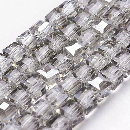 Electroplate Glass Beads Strands EGLA-D018-4x4mm-31-1