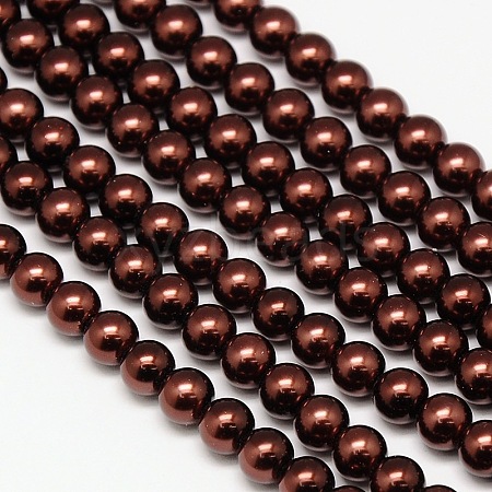 Eco-Friendly Dyed Glass Pearl Round Beads Strands HY-A002-10mm-RB039-1