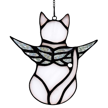 Angel Cat Stained Acrylic Window Planel STGL-PW0001-18A-1