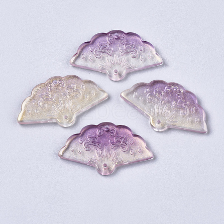 Transparent Spray Painted Glass Pendants GLAA-R212-01-A05-1