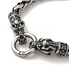 316 Surgical Stainless Steel Wheat Chain Viking Dragon Skull Bracelets BJEW-Q349-05AS-02-2