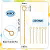 BENECREAT 60pcs Brass Twist Eye Pins KK-BC0013-50-2