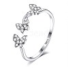 Anti-Tarnish Rhodium Plated 925 Sterling Silver Cuff Rings RJEW-BB66961-7