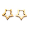 304 Stainless Steel Star Huggie Hoop Earrings STAS-H156-05G-2