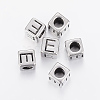 304 Stainless Steel Large Hole Letter European Beads LS-STAS-H428-01AS-E-1