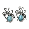 Synthetic Turquoise Octopus Brooch G-Z050-01B-1