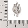 Brass Micro Pave Clear Cubic Zirconia Shell Box Clasps KK-S388-26P-3