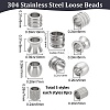 Beebeecraft 40Pcs 5 Styles 201 & 304 Stainless Steel European Beads STAS-BBC0001-98-2