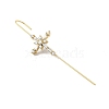 Brass Crystal Rhinestone Ear Wrap Crawler Hook Earrings for Women EJEW-C097-02G-04-2