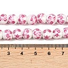 Handmade Flower Printed Porcelain Ceramic Beads Strands X-PORC-M005-8mm-03-3