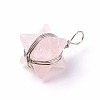 Natural Rose Quartz Pendants G-I220-C03-2