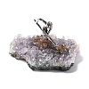 Natural Tourmaline Cluster & Alloy Miner Model Ornament DJEW-D002-10AS-02-3