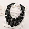 Bohemian Style Acrylic Faceted Rectangle Graduated Beaded 3 Layer Necklaces for Women WGBB337-02-1