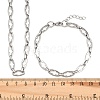 304 Stainless Steel Cross Link Chain Bracelet & Necklace Jewelry Sets SJEW-L199-07P-5