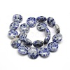 Natural Flat Round Blue Spot Jasper Beads Strands G-L246-01-2