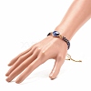 Teardrop Natural Lapis Lazuli Braided Bead Bracelet BJEW-JB08116-02-3