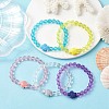 5Pcs 5 Colors Handmade Porcelain Turtle Stretch Bracelets BJEW-JB10247-2