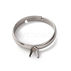304 Stainless Steel Cuff Ring Components STAS-D372-01P-03-2