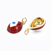 Real 16K Gold Plated Brass Enamel Pendants KK-S061-78N-NR-3