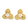 Flower Ion Plating(IP) 304 Stainless Steel Stud Earrings EJEW-G400-18G-2