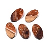 Transparent Resin and Walnut Wood Pendants RESI-T057-03C-1