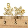 Rack Plating Brass Micro Pave Cubic Zirconia Pendants KK-K386-02F-G-3