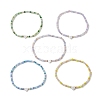 5Pcs 5 Styles Facete Rondelle Glass Beaded Stretch Bracelets BJEW-JB10332-1