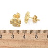 Brass Micro Pave Clear Cubic Zirconia Stud Earrings EJEW-M076-02G-01-3