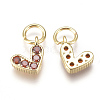 Brass Micro Pave Cubic Zirconia Charms ZIRC-F111-08G-06-2