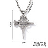 Brass Clear Cubic Zirconia Shiny Dagger Cross Pendant Box Chain Necklaces QG8782-1-1