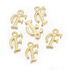 Golden Plated Alloy Letter Pendants LS-PALLOY-J718-01G-F-2