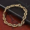 304 Stainless Steel Oval Link Chain Bracelets for Women Men BJEW-F488-48A-G-2