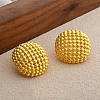 Hollow Half Round Brass Stud Earrings EJEW-Q391-21G-01-1