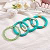 4Pcs 4 Style Acrylic Chunky Curved Tube Stretch Bracelet Sets BJEW-SW00074-07-6