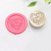 Golden Tone Wax Seal Brass Stamp Heads AJEW-U008-02G-22-1