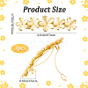 3Pcs Flower Alloy Cat Eye Hair Barrettes PHAR-BBC0001-01-2
