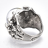 Adjustable Alloy Glass Finger Rings RJEW-T006-02B-3