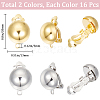 SUNNYCLUE 32Pcs 2 Colors Half Round Brass Clip-on Earring Findings KK-SC0004-21-2