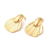 Fan 304 Stainless Steel Stud Earrings for Women EJEW-U003-06G-1