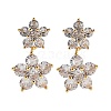 Rack Plating Flower Brass Stud Earrings EJEW-N055-44G-RS-1