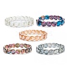 Rectangle Glass Beaded Stretch Bracelet for Women BJEW-JB08102-1